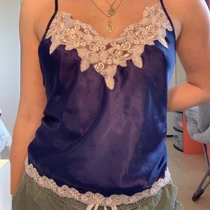 Blue with lace camisole